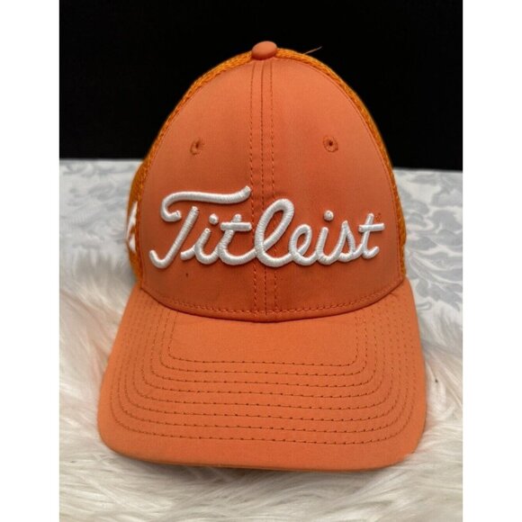 Titleist Footjoy Pro V1 New Era Orange Embroidered Golf Hat Cap Size Small/ Med‎ - Picture 1 of 10